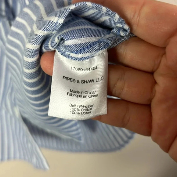 Veronica Beard Grand Off the Shoulder Top Striped Blue White size 0 - Picture 10 of 16